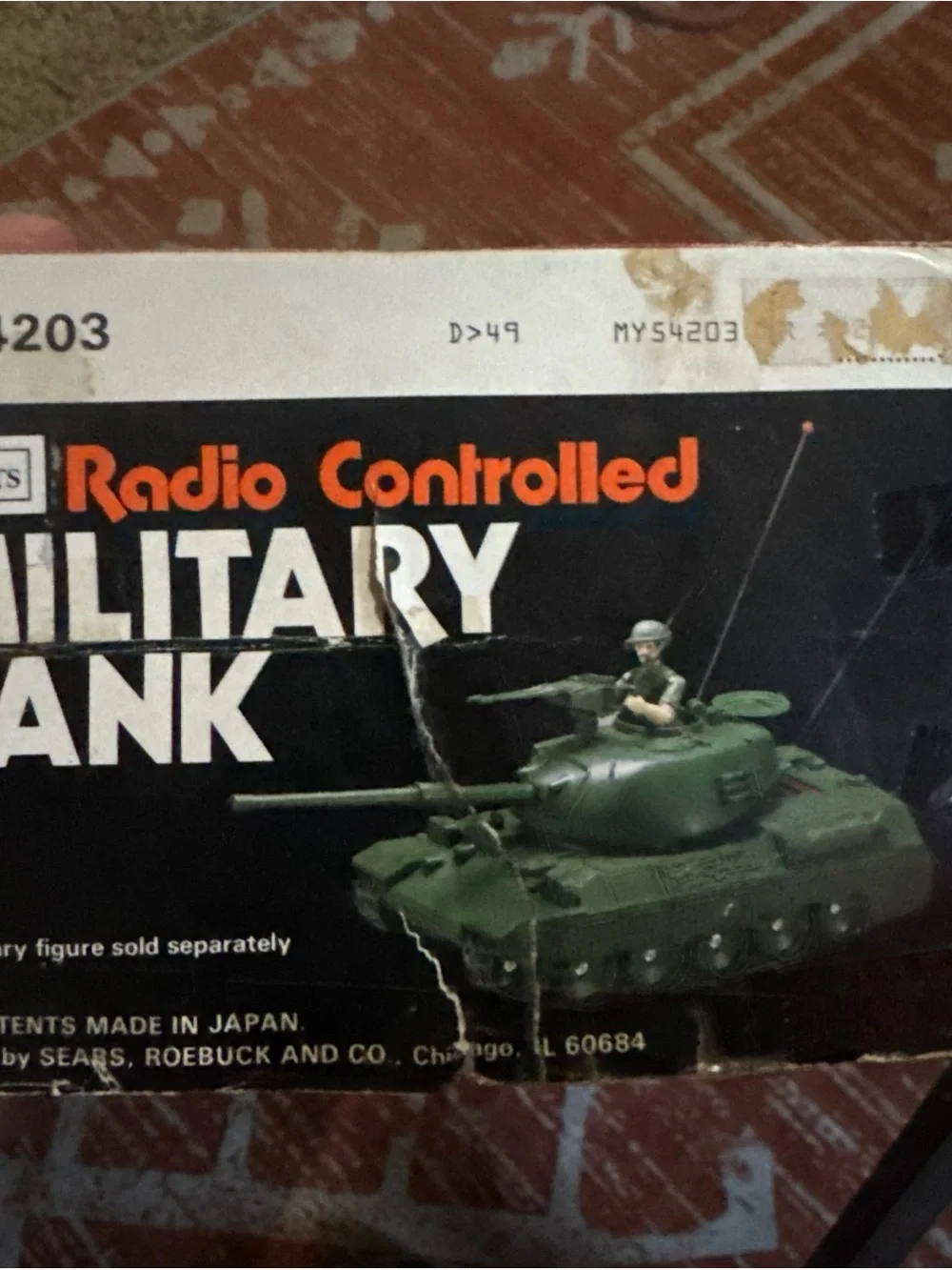 SEARS RADIO CONTROLLED MILITARY TANK VINTAGE In Box Untested
